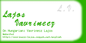 lajos vavrinecz business card